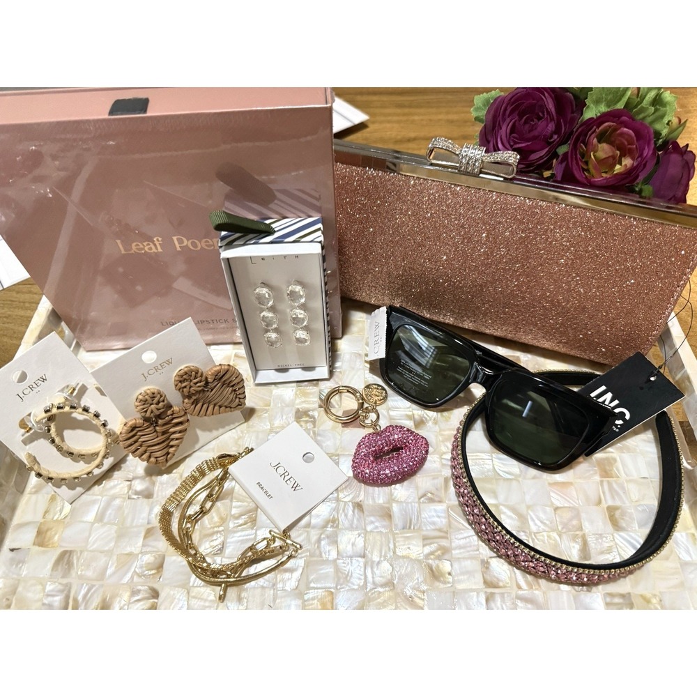 Pink Bling 9 Pc Beauty, Pamper, or Gift Set I.N.C. Clutch J.Crew Accessories